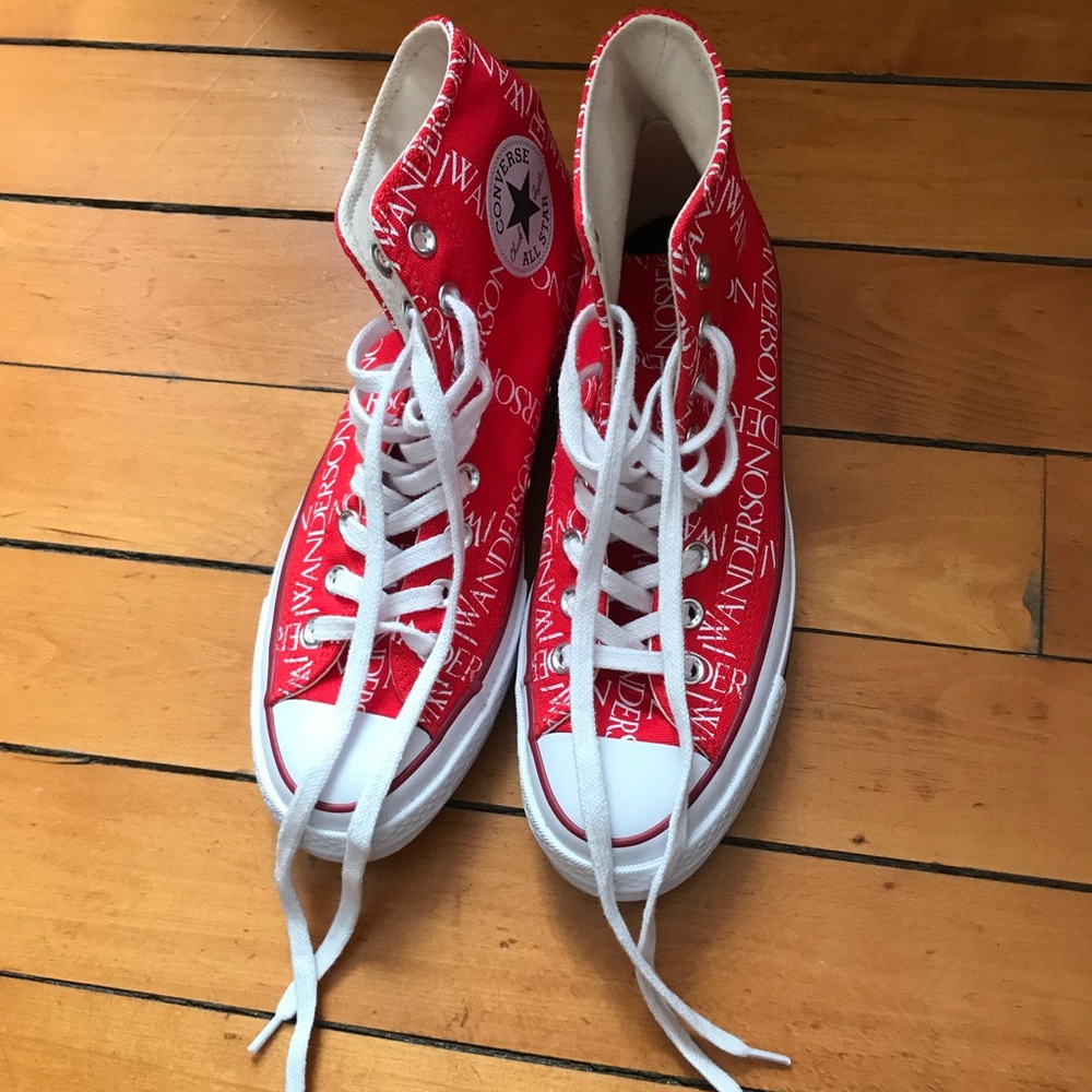 JW Anderson red logo grid chuck taylor converse
